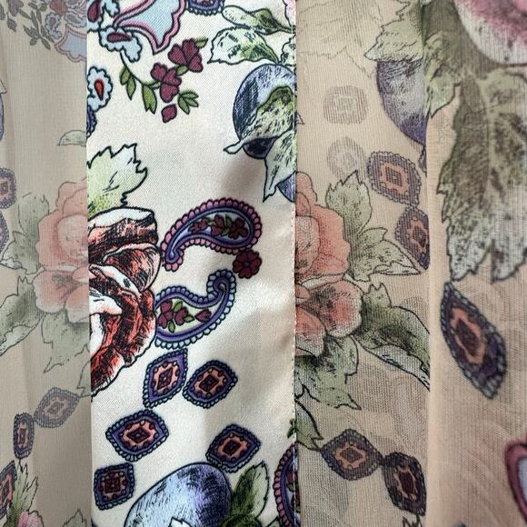 Victoria’s Secret Vintage Gold Label Pink Floral Paisley Robe One Size Fits All - Picture 7 of 12
